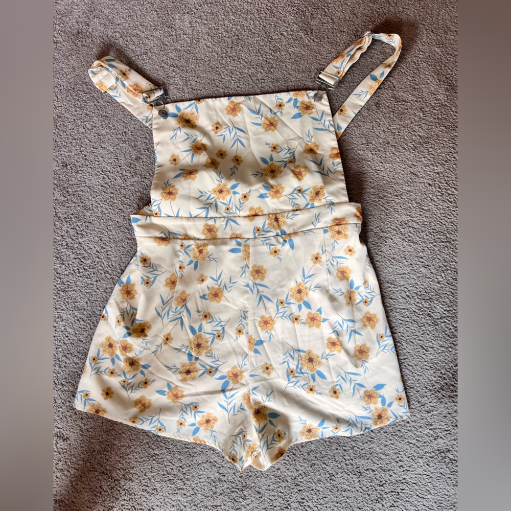 SHEIN Curve Floral Print Overalls